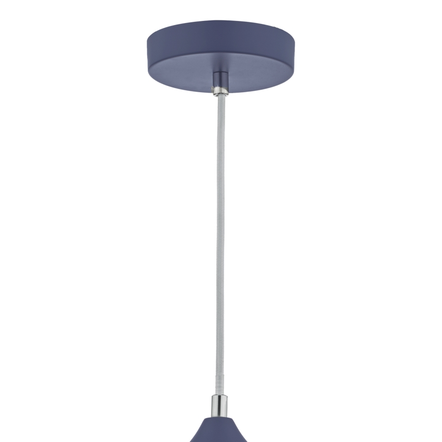 Där Lighting KAE0123 - Hängeleuchte KAELAN mit Kabelaufhängung, 1xE27/60W/230V, blau