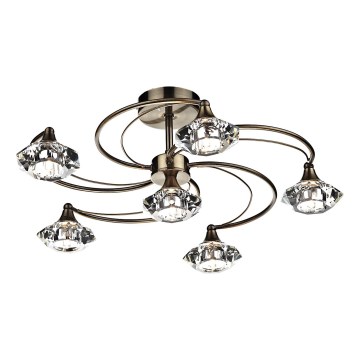 Där Lighting LUT0675 - Aufgesetzter Kronleuchter LUTHER 6xG9/40W/230V, Messing