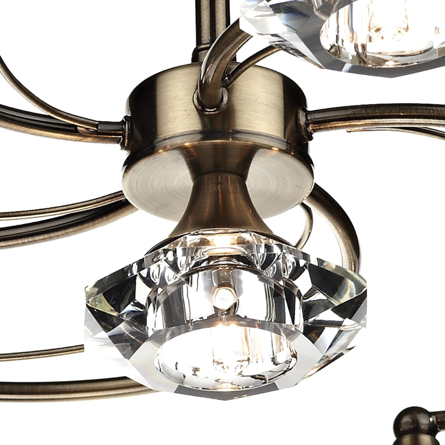 Där Lighting LUT0675 - Aufgesetzter Kronleuchter LUTHER 6xG9/40W/230V, Messing