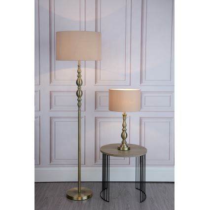Där Lighting MAD4975 - Stehleuchte MADRID 1xE27/60W/230V braun/messing