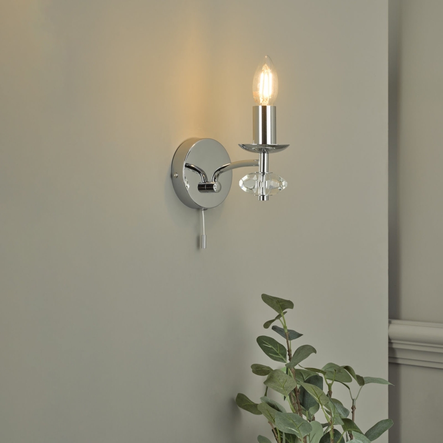 Där Lighting OLE0750 - Wandleuchte OLEANA 1xE14/40W/230V, glänzender Chrom