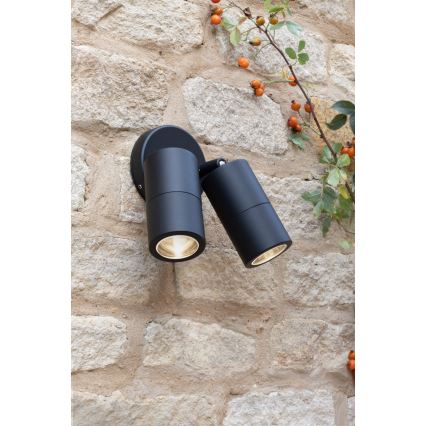 Där Lighting ORT0922 - LED-Außen-Wandstrahler ORTEGA 2xGU10/5W/230V IP65 schwarz