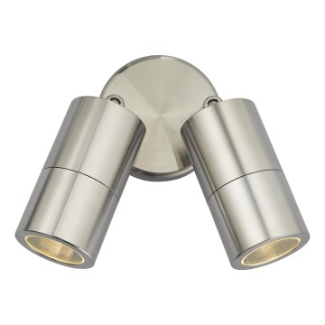Där Lighting ORT0968 - LED-Außen-Wandspot ORTEGA 2xGU10/5W/230V IP65 glänzender Chrom