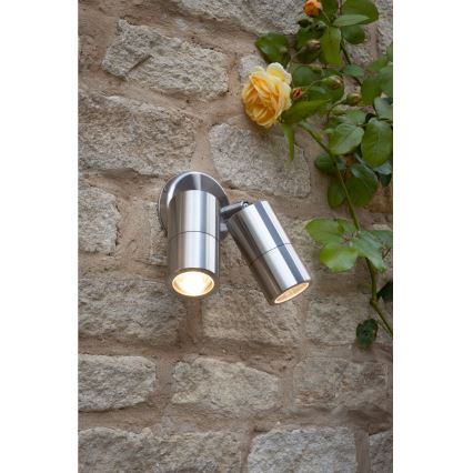 Där Lighting ORT0968 - LED-Außen-Wandspot ORTEGA 2xGU10/5W/230V IP65 glänzender Chrom