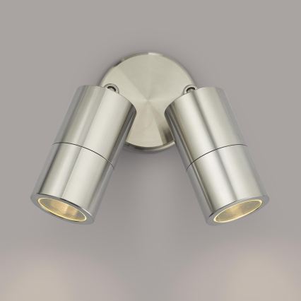 Där Lighting ORT0968 - LED-Außen-Wandspot ORTEGA 2xGU10/5W/230V IP65 glänzender Chrom