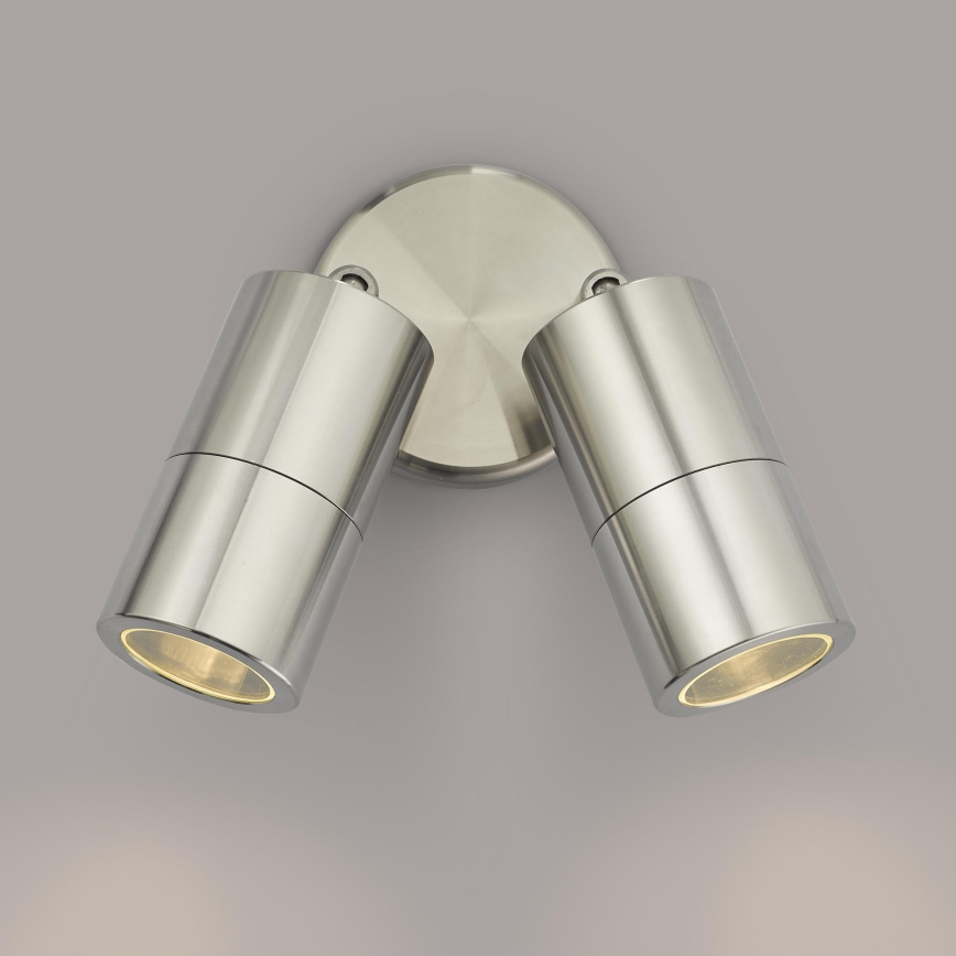 Där Lighting ORT0968 - LED-Außen-Wandspot ORTEGA 2xGU10/5W/230V IP65 glänzender Chrom