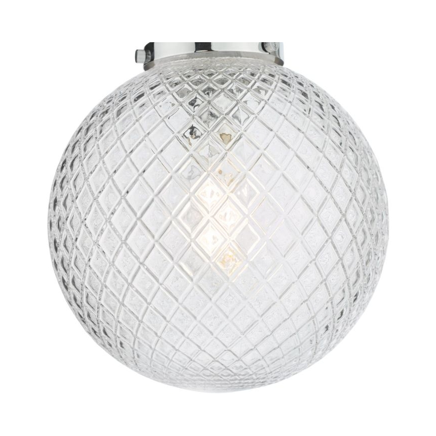 Där Lighting WAY0150 - Badezimmer-Deckenleuchte WAYNE 1xE27/40W/230V IP44 Ø 25 cm glänzender Chrom