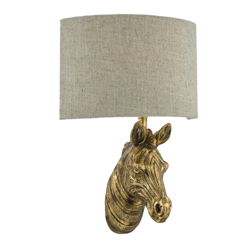 Där Lighting ABB0735 - Wandleuchte ABBY 1xE14/40W/230V Leinen/Gold