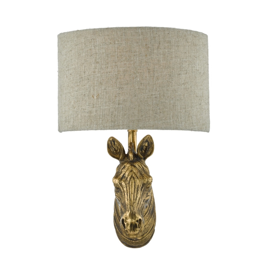 Där Lighting ABB0735 - Wandleuchte ABBY 1xE14/40W/230V Leinen/Gold
