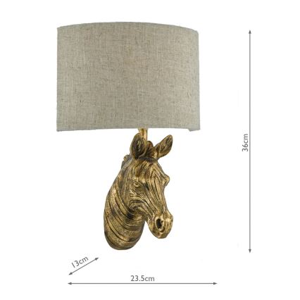 Där Lighting ABB0735 - Wandleuchte ABBY 1xE14/40W/230V Leinen/Gold