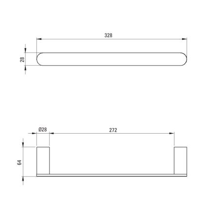 Deante ADR_0611 - Wandhandtuchhalter ROUND 32,8 cm, glänzender Chrom