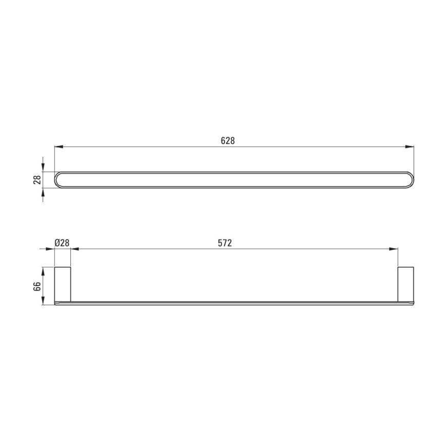 Deante ADR_0621 - Wandmontierter Handtuchhalter ROUND 62,8 cm polierter Chrom