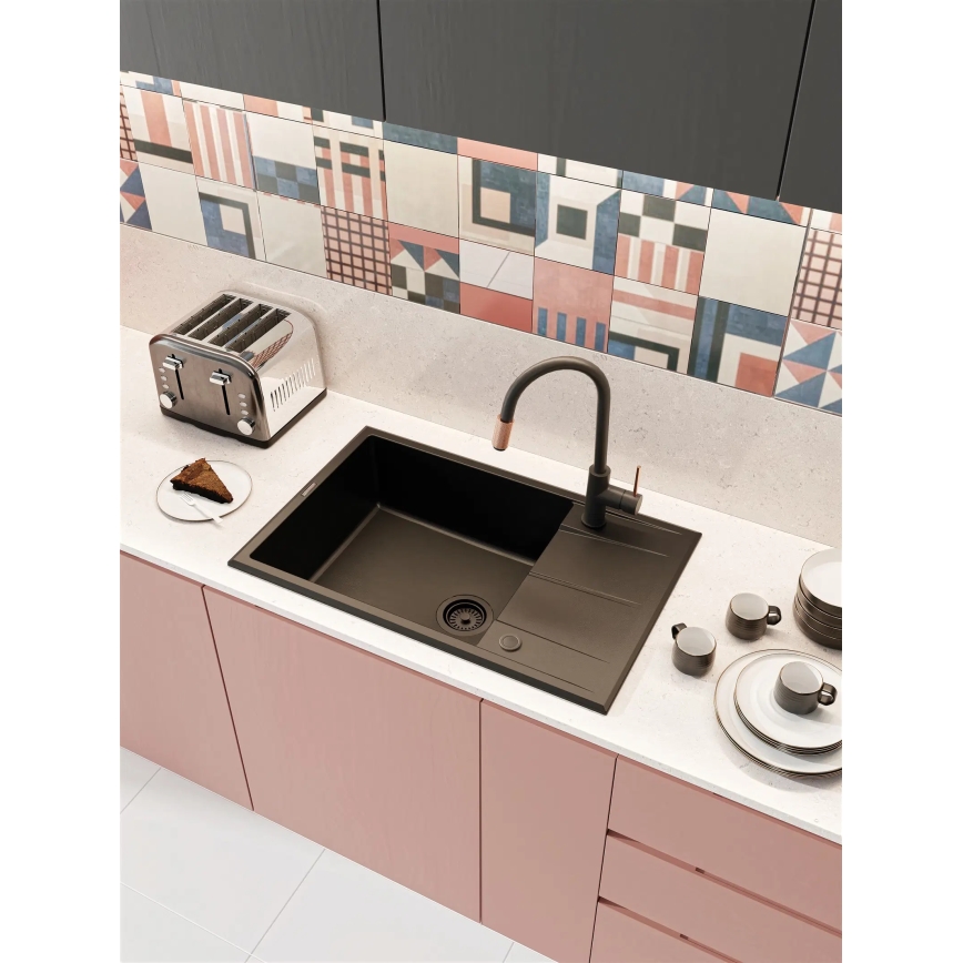 Deante BCA_B64M - Küchenarmatur ASTER, schwarz/messing