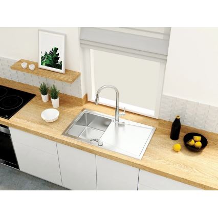 Deante BDH_072M - Wasserhahn/Armatur mit ausziehbarer Sprühvorrichtung LUKRECJA glänzendes Chrom