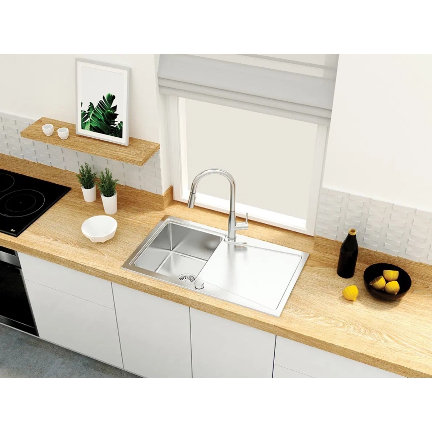 Deante BDH_072M - Wasserhahn/Armatur mit ausziehbarer Sprühvorrichtung LUKRECJA glänzendes Chrom