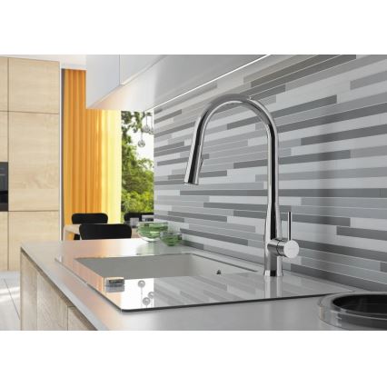 Deante BDH_072M - Wasserhahn/Armatur mit ausziehbarer Sprühvorrichtung LUKRECJA glänzendes Chrom