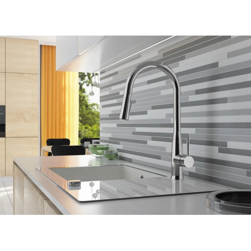 Deante BDH_072M - Wasserhahn/Armatur mit ausziehbarer Sprühvorrichtung LUKRECJA glänzendes Chrom