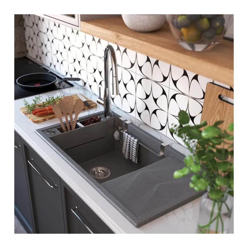 Deante BDH_072M - Wasserhahn/Armatur mit ausziehbarer Sprühvorrichtung LUKRECJA glänzendes Chrom
