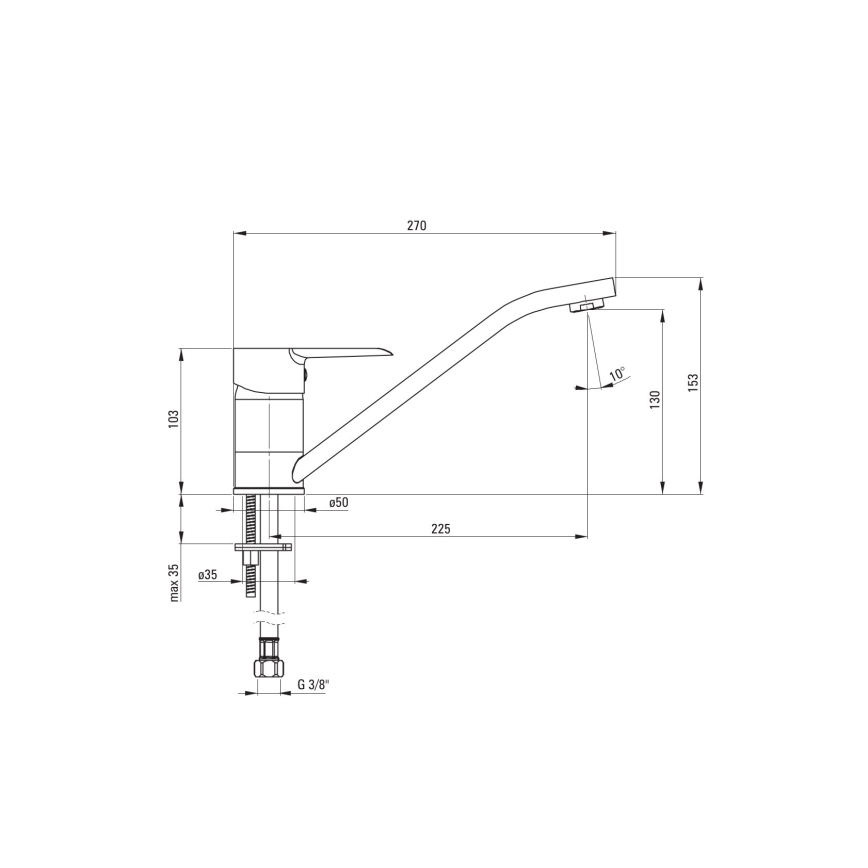Deante BFC_060M - Wasserhahn/Armatur CORIO glänzendes Chrom
