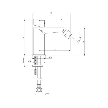 Deante BGA_030M - Bidetarmatur ALPINIA glänzender Chrom