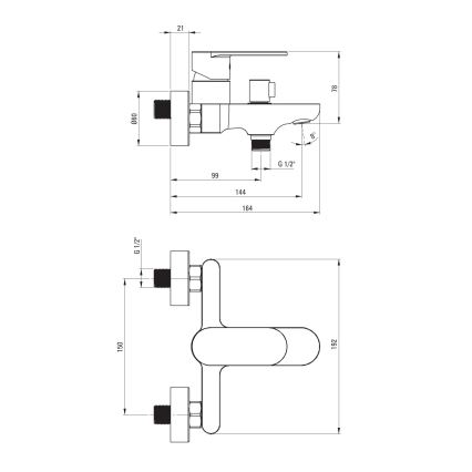 Deante BGA_N10M - Badewannenarmatur ALPINIA schwarz