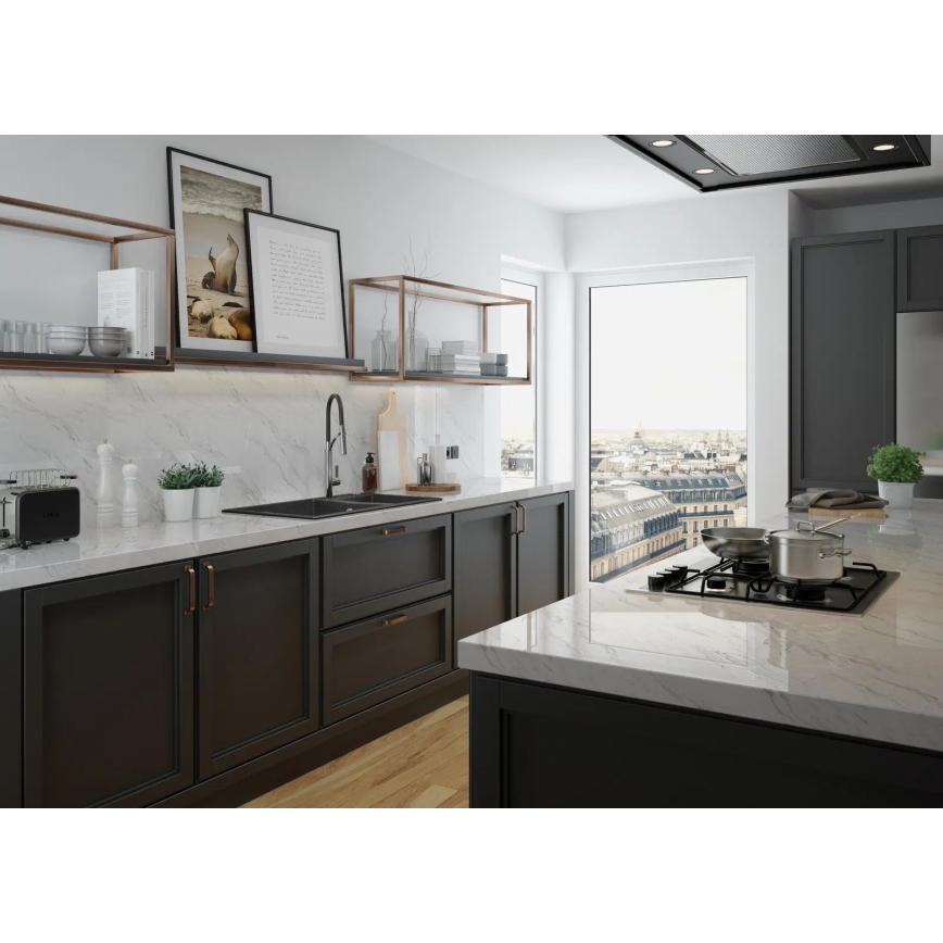 Deante BGB_B720 - Spültischarmatur mit flexiblem Auslauf GERBERA schwarz/chrom