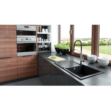 Deante BGB_B720 - Wasserhahn/Armatur mit flexiblem Arm GERBERA schwarz/Chrom