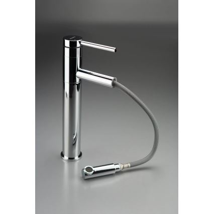 Deante BGE_022K - Waschtischarmatur ORA mit ausziehbarer Brause, Ausladung 30,9 cm, Hochglanz-Chrom