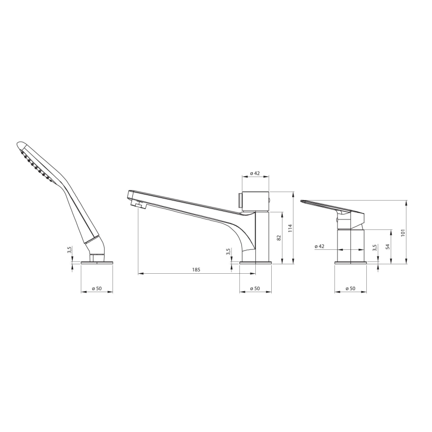 Deante BGJ_N13M - Badewannenset mit Armatur JASMIN schwarz