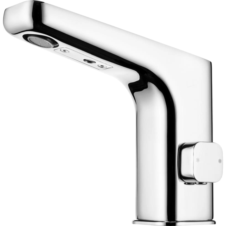 Deante BQH_029V - Berührungslose Waschbeckenarmatur mit Temperaturregelung HIACYNT 230/6V glänzendes Chrom