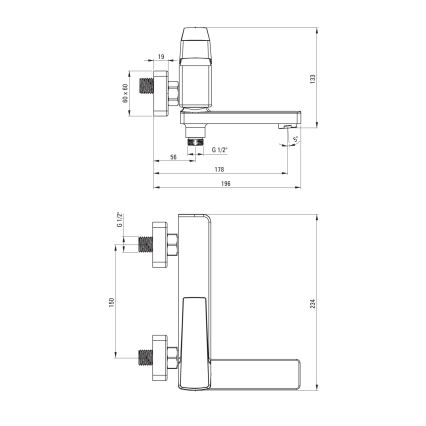 Deante BQL_N12M - Klappbare Wannenarmatur BLUR schwarz