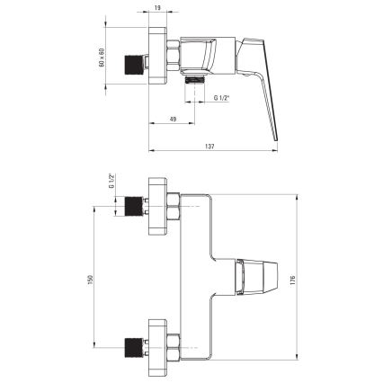 Deante BQL_N40M - Duscharmatur BLUR schwarz