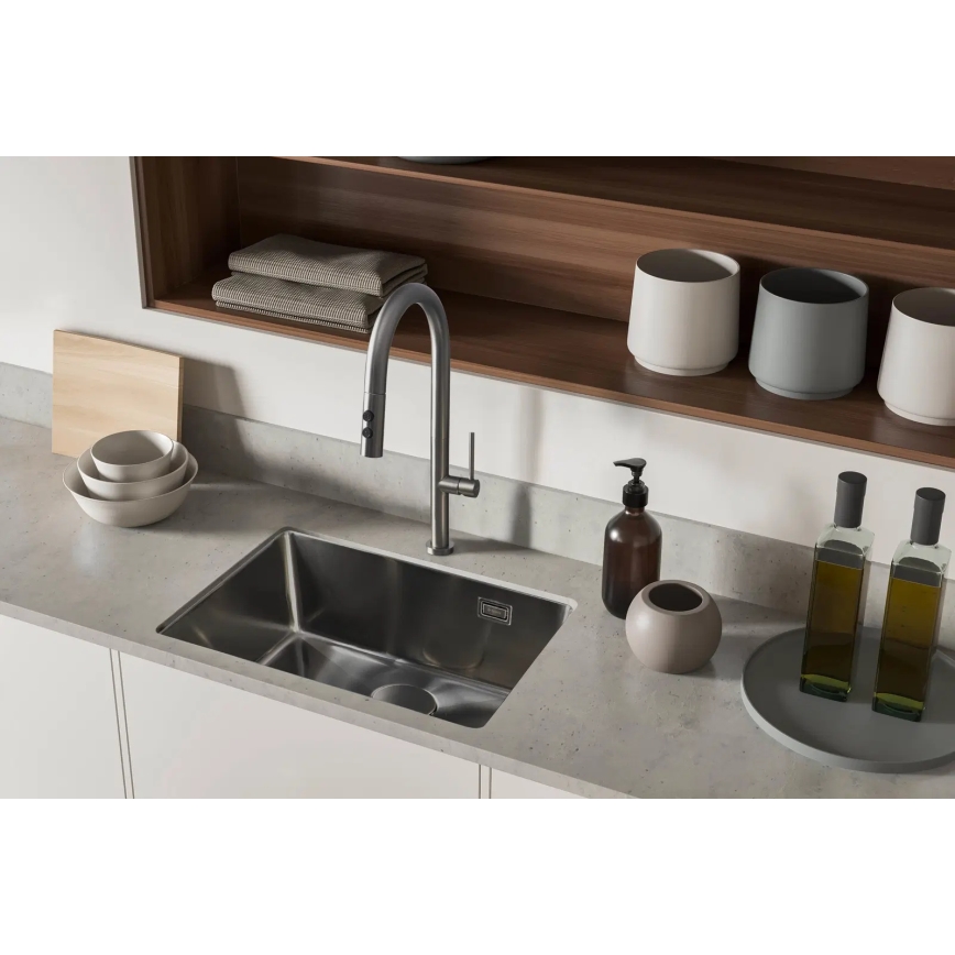 Deante BQO_D72M - Wasserhahn/Armatur mit ausziehbarer Sprühvorrichtung OLFATO Titanium