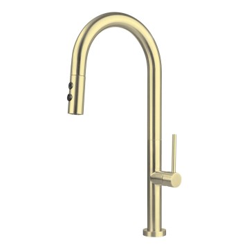 Deante BQO_R72M - Wasserhahn/Armatur mit ausziehbarer Sprühvorrichtung OLFATO gebürstet golden