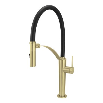 Deante BRC_R72M - Wasserhahn/Armatur mit flexiblem Arm CORDA gebürstet golden