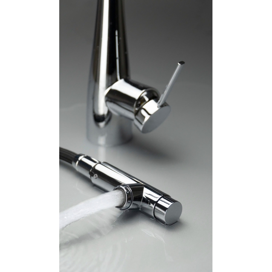 Deante BRE_075M - Spültischarmatur mit ausziehbarer Brause ERIDAN Hochglanzchrom