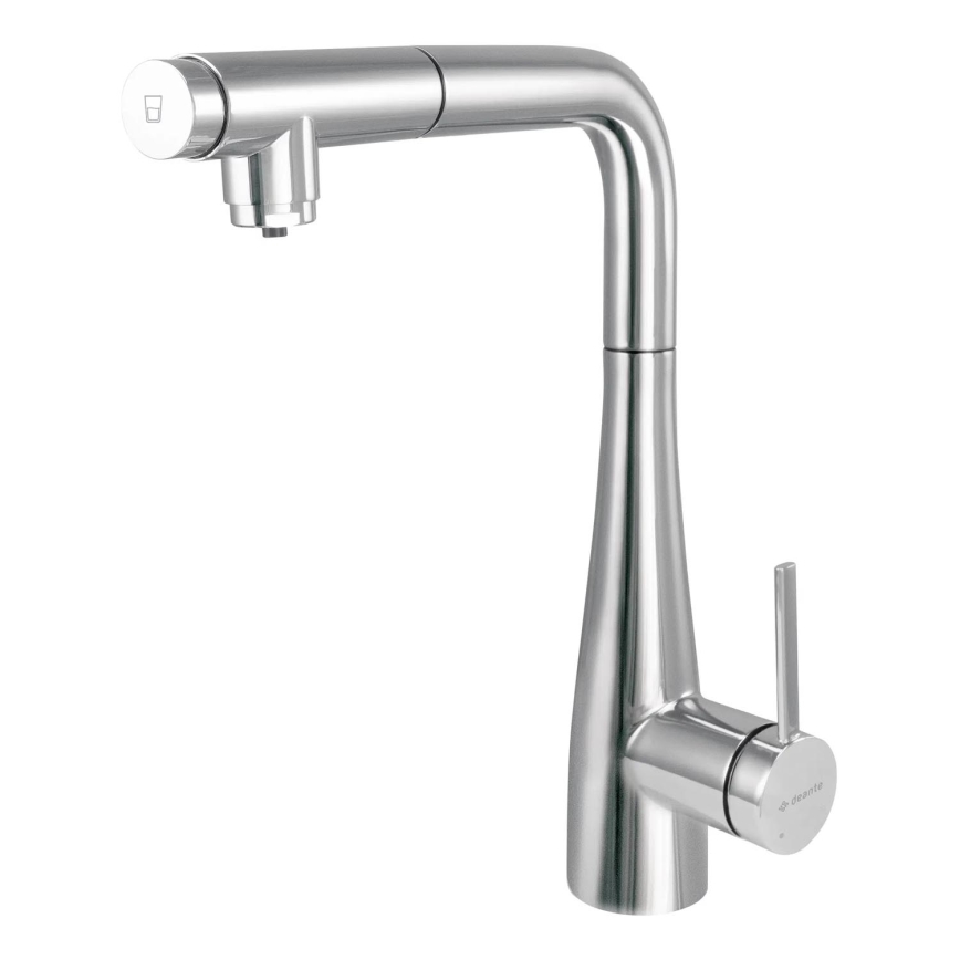 Deante BRE_075M - Wasserhahn/Armatur mit ausziehbarer Sprühvorrichtung ERIDAN glänzendes Chrom