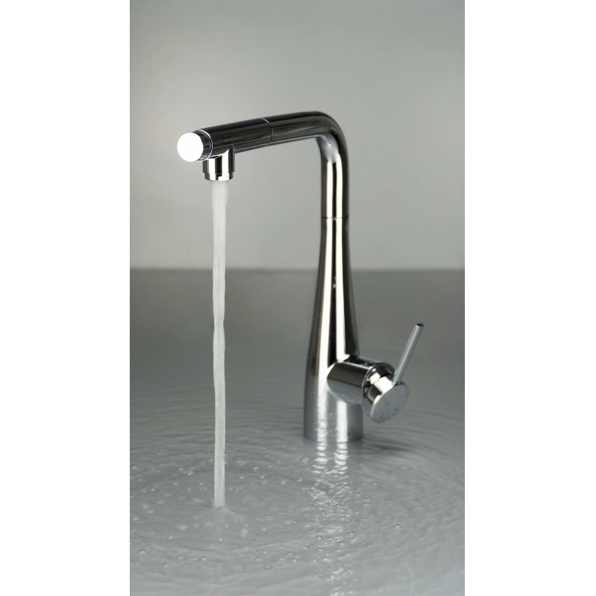 Deante BRE_075M - Wasserhahn/Armatur mit ausziehbarer Sprühvorrichtung ERIDAN glänzendes Chrom