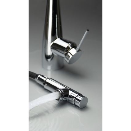Deante BRE_075M - Wasserhahn/Armatur mit ausziehbarer Sprühvorrichtung ERIDAN glänzendes Chrom