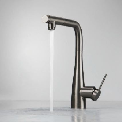 Deante BRE_D75M - Wasserhahn/Armatur mit ausziehbarer Sprühvorrichtung ERIDAN Titanium