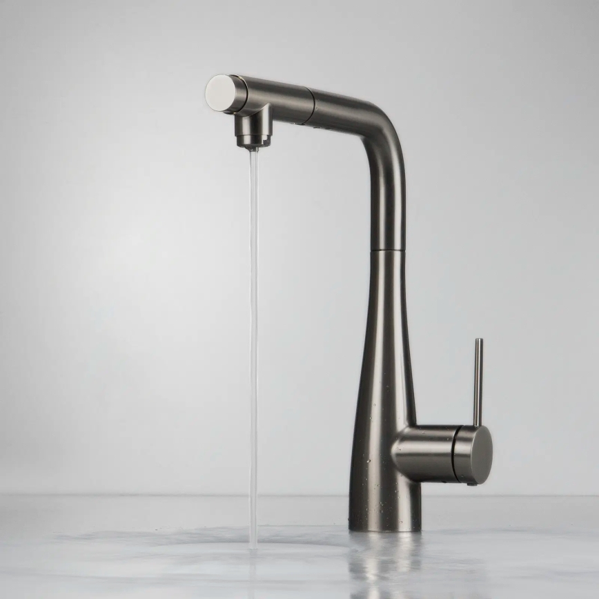Deante BRE_D75M - Wasserhahn/Armatur mit ausziehbarer Sprühvorrichtung ERIDAN Titanium