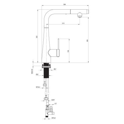 Deante BRE_D75M - Wasserhahn/Armatur mit ausziehbarer Sprühvorrichtung ERIDAN Titanium