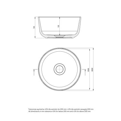Deante CDJ_6U2S - Aufsatzwaschbecken JASMIN d 28 cm Keramik/weiß