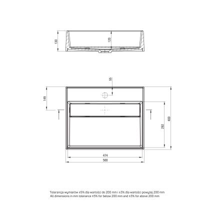 Deante CQR_NU5M - Aufsatzwaschbecken CORREO 40x50 cm Granit/schwarz