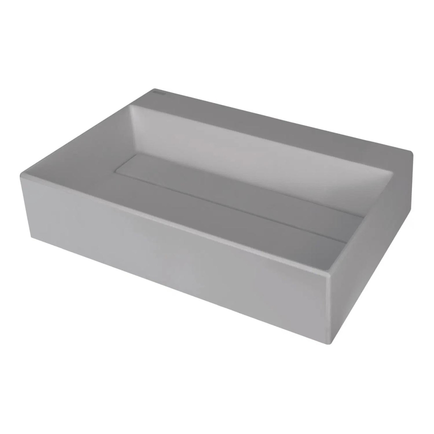 Deante CQR_SU6M - Aufsatzwaschbecken CORREO 40x60cm Granit/metallic-grau