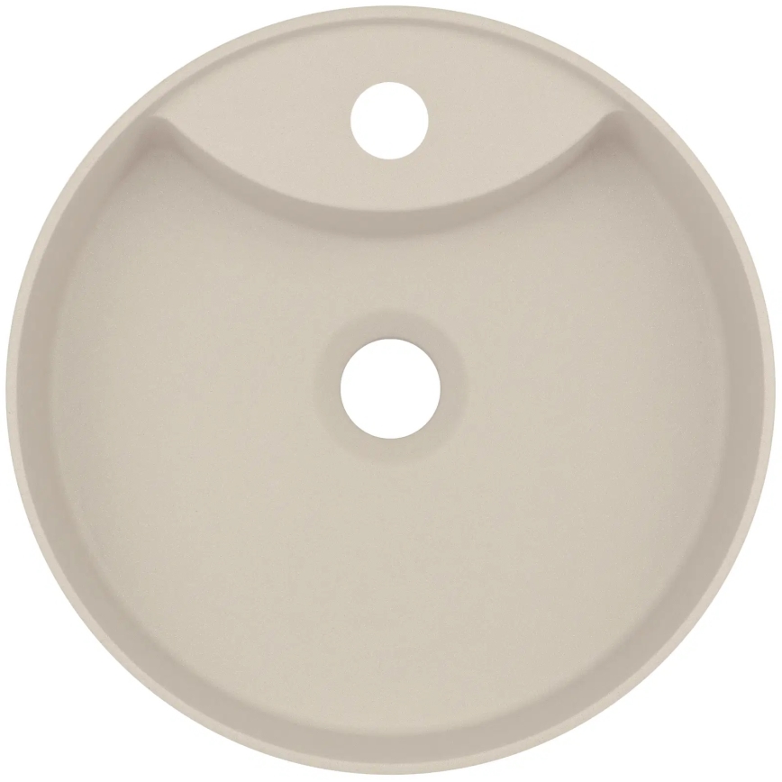 Deante CQS_5U4B - Aufsatzwaschbecken mit Hahnloch SILIA d 36 cm Granit/beige