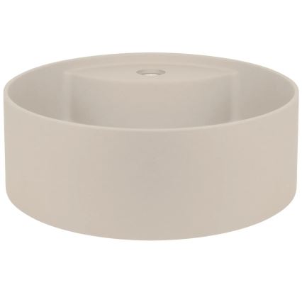 Deante CQS_5U4B - Aufsatzwaschbecken mit Hahnloch SILIA d 36 cm Granit/beige