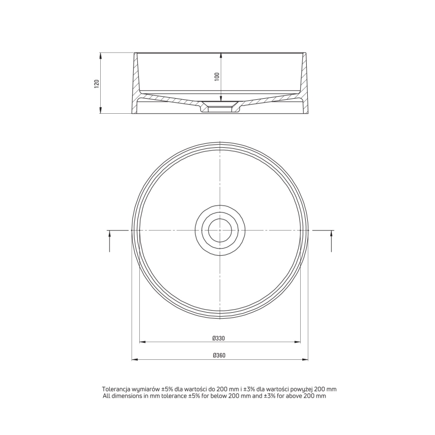 Deante CQS_5U4S - Aufsatzwaschbecken SILIA Ø 36 cm Granit/Beige