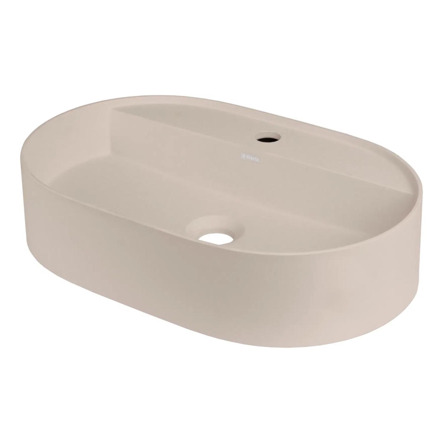 Deante CQS_5U6B - Aufsatzwaschbecken mit Hahnloch SILIA 35x55 cm Granit/beige