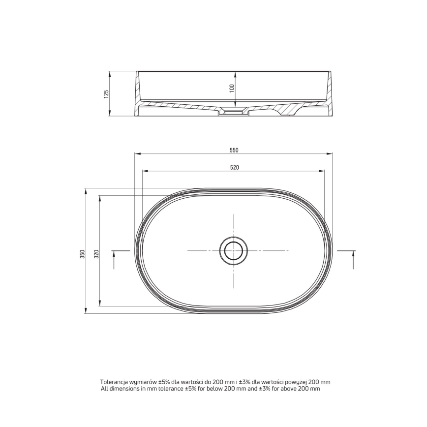 Deante CQS_5U6S - Aufsatzwaschbecken SILIA 35x55 cm Granit/Beige
